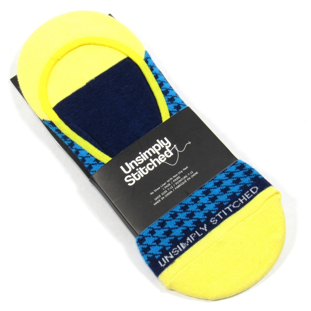UNSIMPLY STITCHED Mens No Show Houndstooth Socks